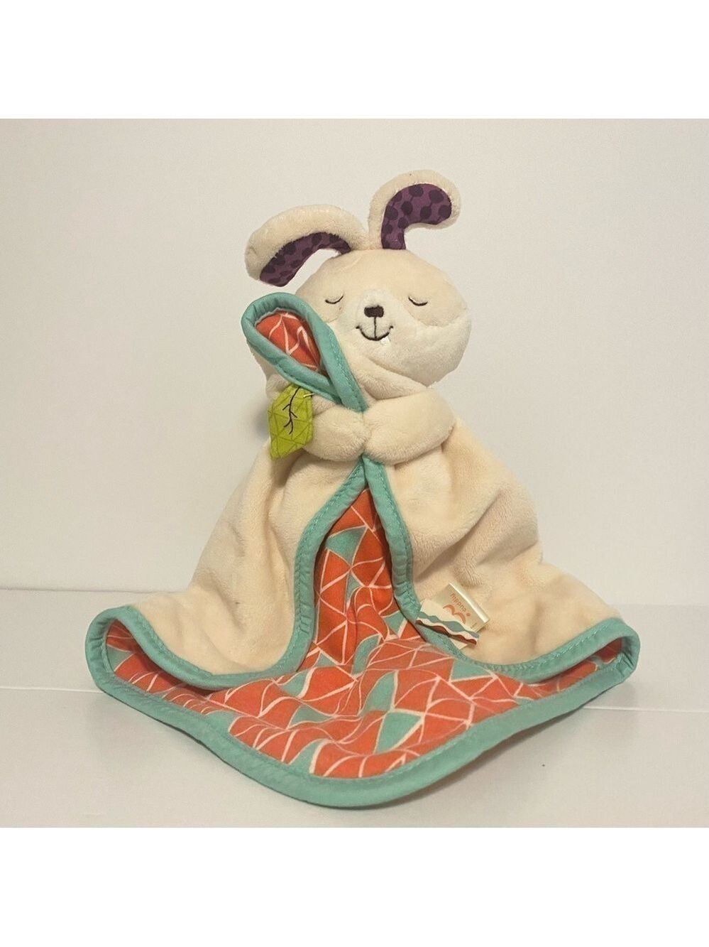 Battat Bunny Lovey Plush Security Blanket Blankie B. Toys Geometric
